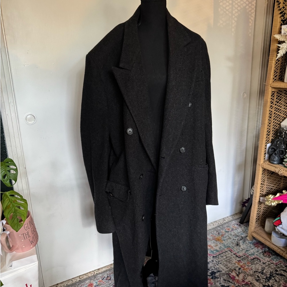 Christian Dior Vintage Black Double-Breasted Wool Coat